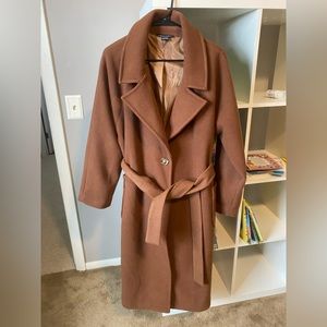Camel brown double button dress coat. SzM